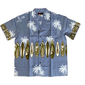 Ali’I Fashions Mens Blue Hawaiian Button Down Shirt Size XL NWT